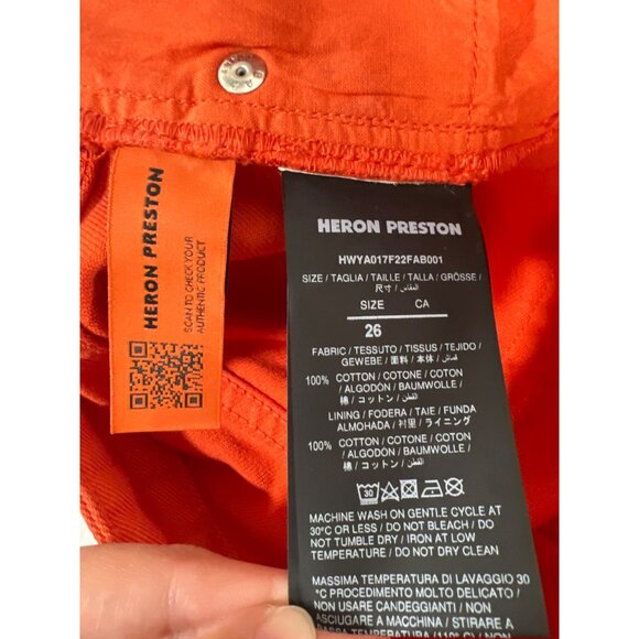 Heron Preston Orange Overdyed Spray Regular Jeans Women's 26 NWT - Picture 7 of 8
